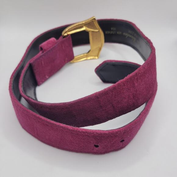 Vintage Two Blondes Belt Medium Pink Suede Statement Boho Retro 80s 90s Ornate main image 9